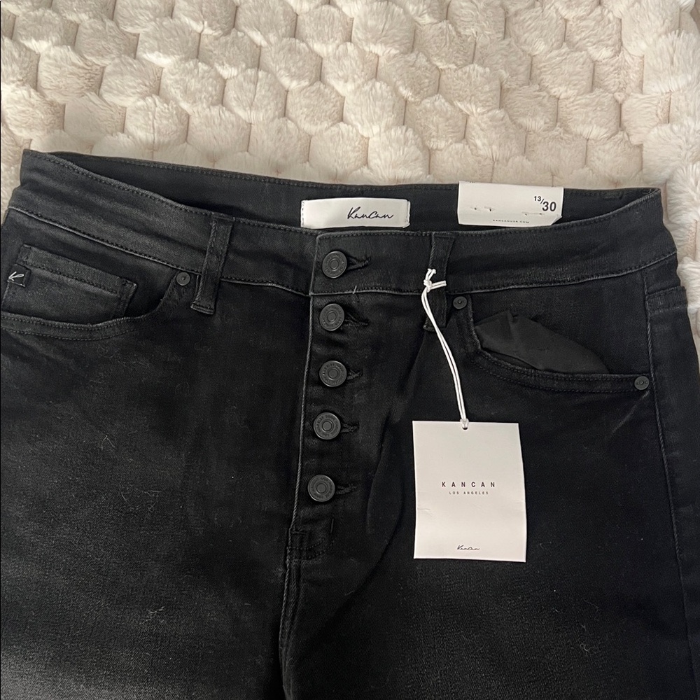 KanCan Women's High Rise Black Jeans